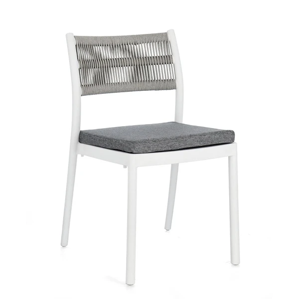 SILLA CON COJINES |  ALVIN BLANCO/GRIS CLARO