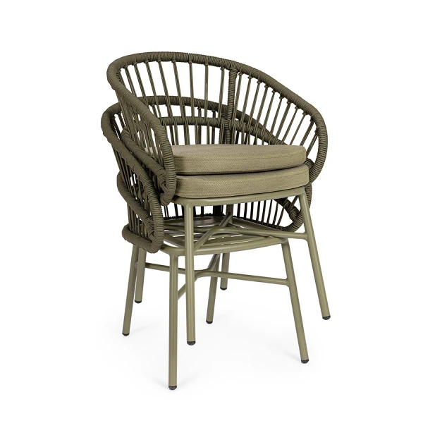 SILLA CON REPOSABRAZOS |  CON COJINES |  ODIVELAS VERDE