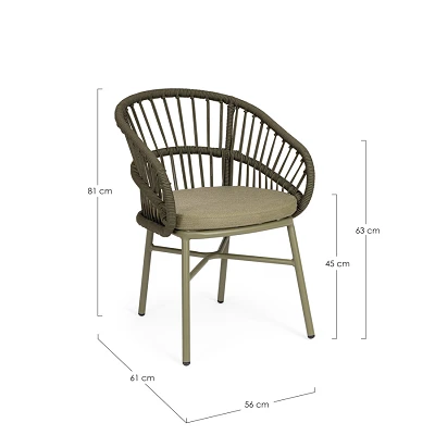 comprar SILLA CON REPOSABRAZOS | CON COJINES | ODIVELAS VERDE online de BIZZOTTO desde 298,39 €