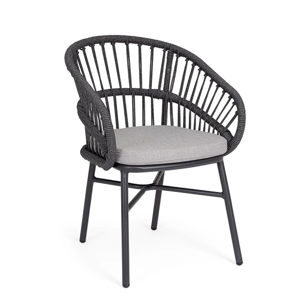 SILLA CON REPOSABRAZOS |  CON COJINES |  ODIVELAS ANTRACITA