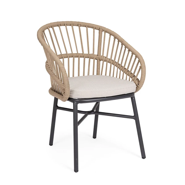 SILLA CON REPOSABRAZOS |  CON COJINES |  ODIVELAS BEIGE