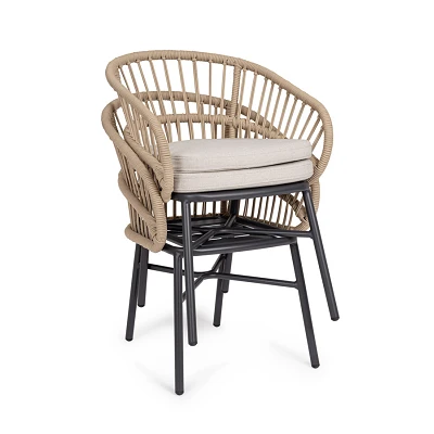 comprar SILLA CON REPOSABRAZOS | CON COJINES | ODIVELAS BEIGE online de BIZZOTTO desde 298,39 €