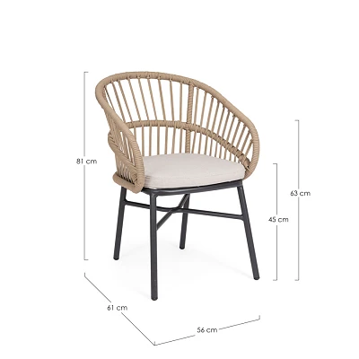 comprar SILLA CON REPOSABRAZOS | CON COJINES | ODIVELAS BEIGE online de BIZZOTTO desde 298,39 €