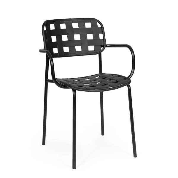 SILLA CON REPOSABRAZOS |  CLOVER NEGRO