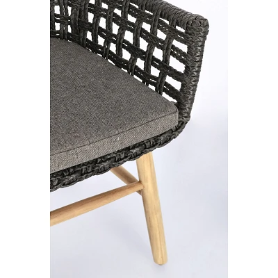 comprar SILLA CON REPOSABRAZOS | CON COJINES | WILSON NEGRO online de Bizzotto Homemotion desde 540,14 €