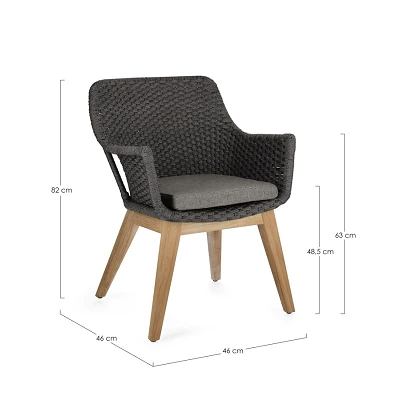 comprar SILLA C-BR C-C ALLISON ANTRACITA online de Bizzotto Homemotion desde 603,31 €