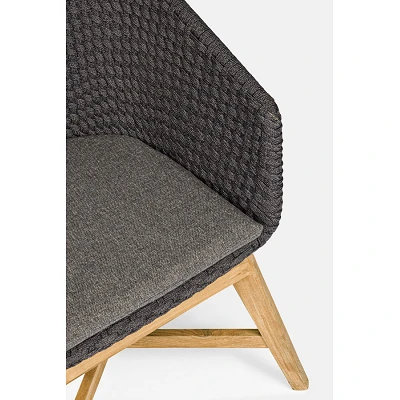 comprar SILLA CON REPOSABRAZOS | CON COJINES | COACHELLA ANTRACITA online de Bizzotto Homemotion desde 629,44 €
