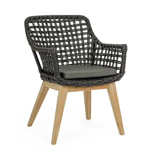 SILLA CON REPOSABRAZOS |  CON COJINES |  MADISON NEGRA
