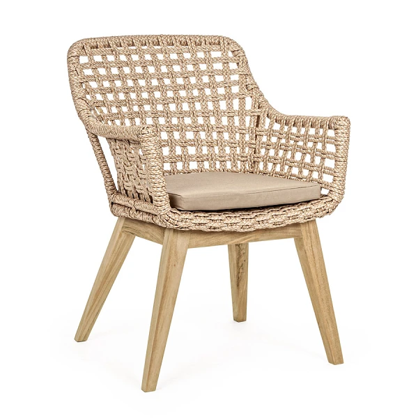 SILLA CON REPOSABRAZOS |  CON COJINES |  MADISON NATURAL