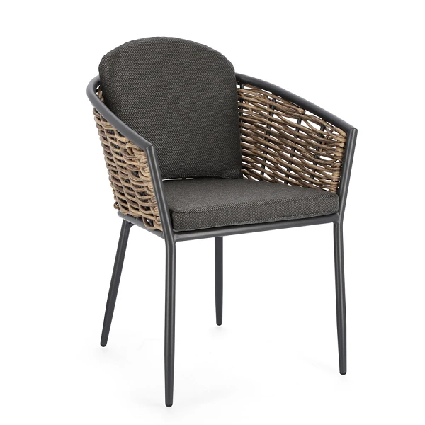 SILLA CON REPOSABRAZOS |  CON COJINES |  MARIBELA ANTRACITA YK13