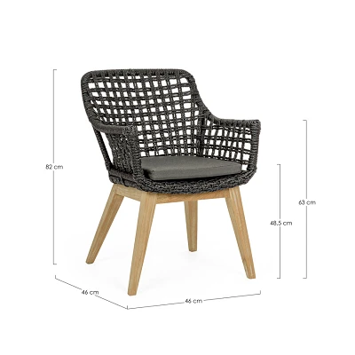 comprar SILLA CON REPOSABRAZOS | CON COJINES | MADISON NEGRA online de Bizzotto Homemotion desde 544,50 €