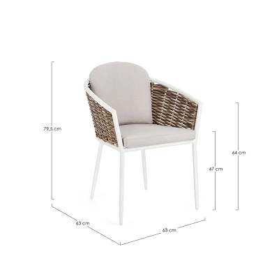 comprar SILLA CON REPOSABRAZOS | CON COJINES | MARIBELA BLANCO YK11 online de BIZZOTTO desde 257,00 €