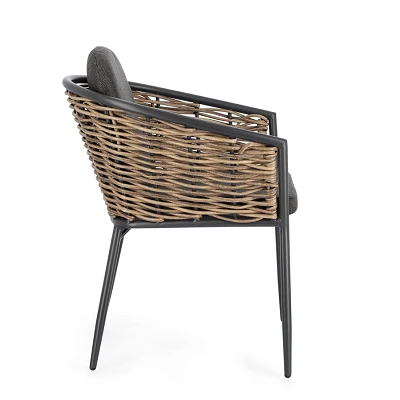 comprar SILLA CON REPOSABRAZOS | CON COJINES | MARIBELA ANTRACITA YK13 online de BIZZOTTO desde 257,00 €