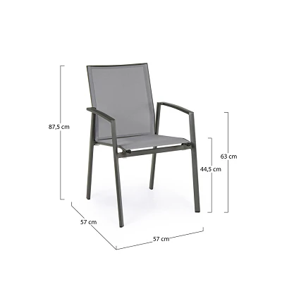 comprar SILLA CON REPOSABRAZOS | CRUISE ANTRACITA GK52 online de BIZZOTTO desde 145,93 €