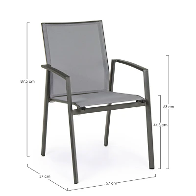 comprar SILLA CON REPOSABRAZOS | CRUISE ANTRACITA GK52 online de BIZZOTTO desde 200,38 €