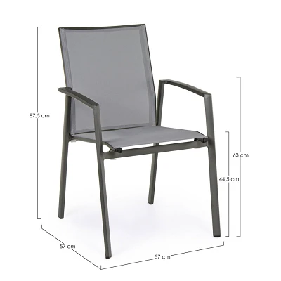 comprar SILLA CON REPOSABRAZOS | CRUISE ANTRACITA GK52 online de BIZZOTTO desde 136,13 €