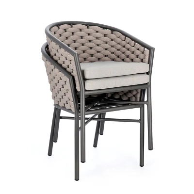 comprar SILLA CON REPOSABRAZOS | CON COJINES | MARGALIDA ANTRACITA/KHAK online de BIZZOTTO desde 328,88 €