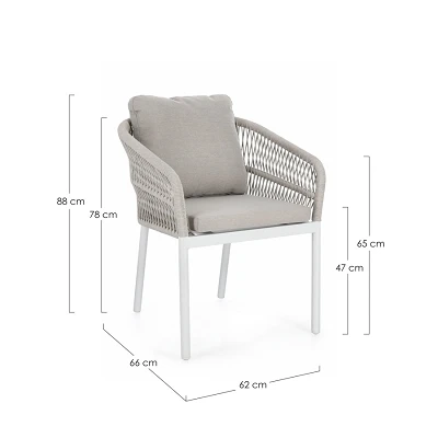 comprar SILLA CON REPOSABRAZOS | CON COJINES | GALDANA BLANCO JA61 online de BIZZOTTO desde 317,99 €