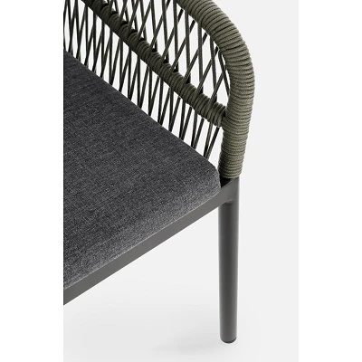 comprar SILLA CON REPOSABRAZOS | CON COJINES | GALDANA ANTRACITA/VERDE online de BIZZOTTO desde 339,77 €