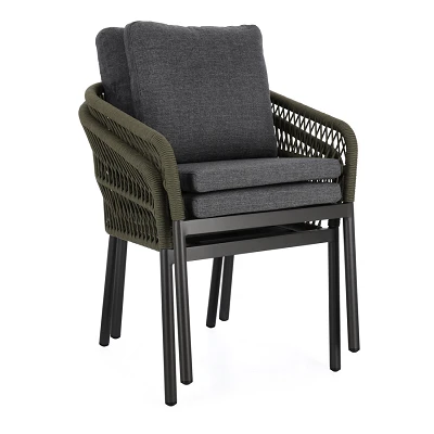 comprar SILLA CON REPOSABRAZOS | CON COJINES | GALDANA ANTRACITA/VERDE online de BIZZOTTO desde 317,99 €