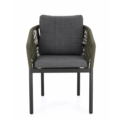 comprar SILLA CON REPOSABRAZOS | CON COJINES | GALDANA ANTRACITA/VERDE online de BIZZOTTO desde 339,77 €