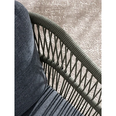comprar SILLA CON REPOSABRAZOS | CON COJINES | GALDANA ANTRACITA/VERDE online de BIZZOTTO desde 317,99 €