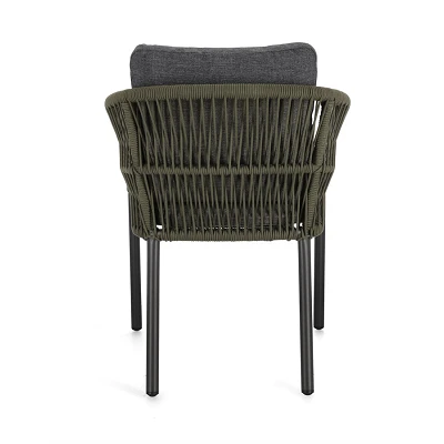 comprar SILLA CON REPOSABRAZOS | CON COJINES | GALDANA ANTRACITA/VERDE online de BIZZOTTO desde 339,77 €
