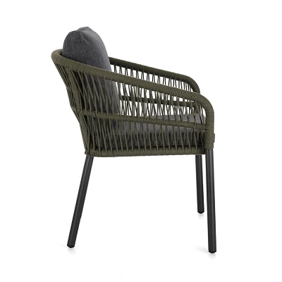 comprar SILLA CON REPOSABRAZOS | CON COJINES | GALDANA ANTRACITA/VERDE online de BIZZOTTO desde 317,99 €