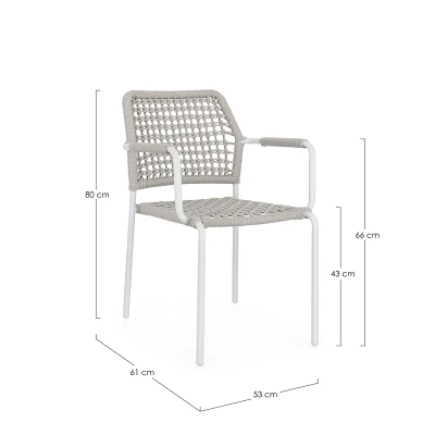 comprar SILLA CON REPOSABRAZOS | RAJADA BLANCO JA61 online de BIZZOTTO desde 219,98 €