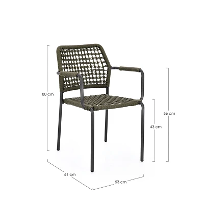 comprar SILLA CON REPOSABRAZOS | RAJADA ANTRACITA JA60/VERDE online de BIZZOTTO desde 219,98 €