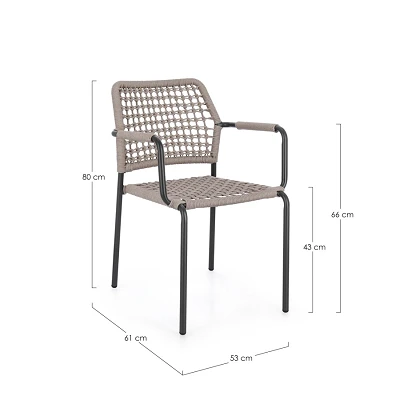 comprar SILLA CON REPOSABRAZOS | RAJADA ANTRACITA JA60/KHAKI online de BIZZOTTO desde 219,98 €