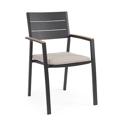 comprar SILLA CON REPOSABRAZOS | CON COJINES | ZELMAR ANTRACITA YK13 online de BIZZOTTO desde 199,29 €
