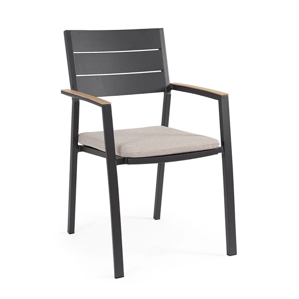 SILLA CON REPOSABRAZOS |  CON COJINES |  ZELMAR ANTRACITA YK13