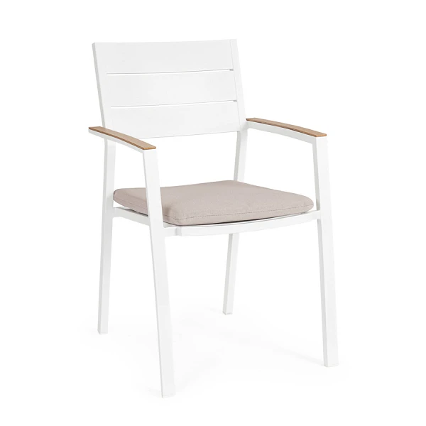 SILLA CON REPOSABRAZOS |  CON COJINES |  ZELMAR BLANCO YK11