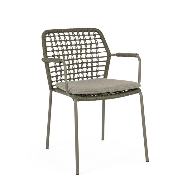 SILLA CON REPOSABRAZOS |  CON COJINES |  CANAR VERDE