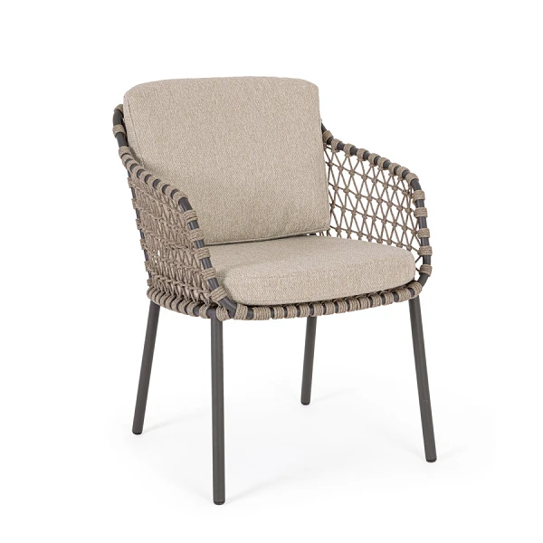 SILLA CON REPOSABRAZOS |  CON COJINES |  IVISSA ANTRACITA