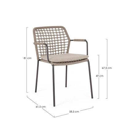 comprar SILLA CON REPOSABRAZOS | CON COJINES | CANAR ANTRACITA online de Bizzotto Homemotion desde 402,93 €