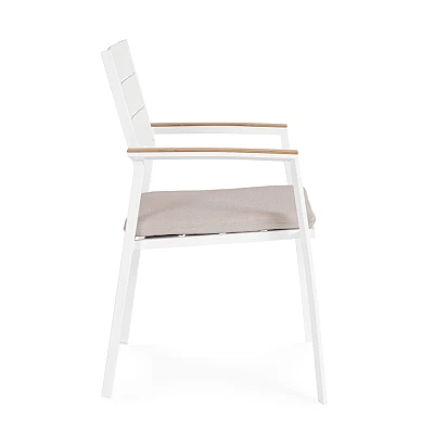 comprar SILLA CON REPOSABRAZOS | CON COJINES | ZELMAR BLANCO YK11 online de BIZZOTTO desde 199,29 €