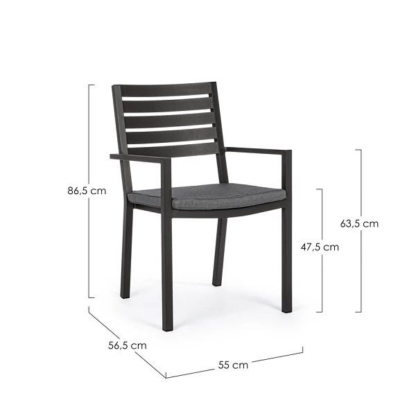 SILLA CON REPOSABRAZOS |  CON COJINES |  HELINA ANTRACITA LH32