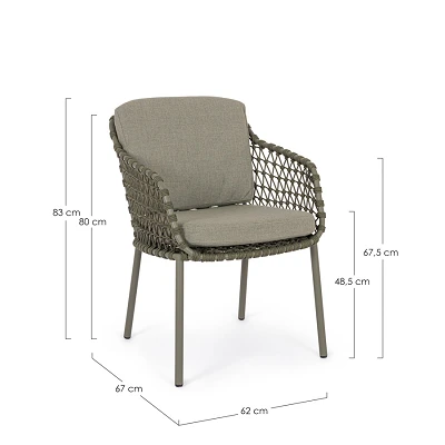 comprar SILLA CON REPOSABRAZOS | CON COJINES | IVISSA VERDE online de Bizzotto Homemotion desde 736,16 €