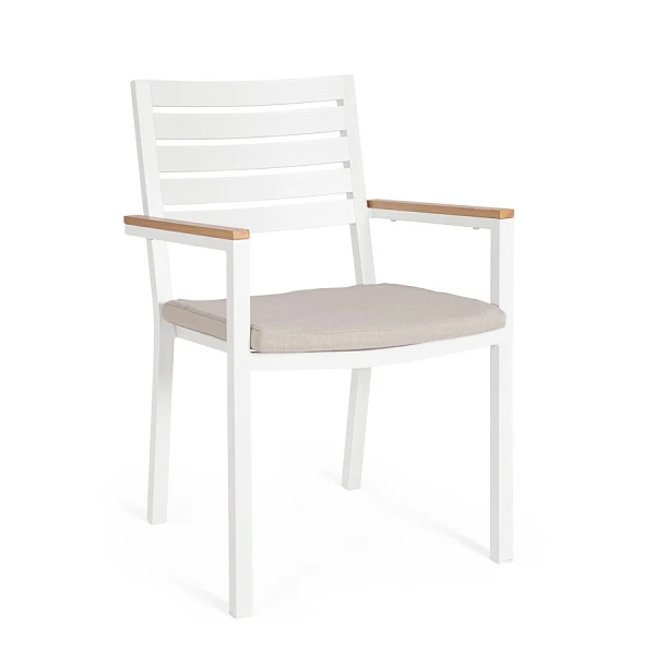 SILLA CON REPOSABRAZOS |  CON COJINES |  HENNA BLANCO LD30