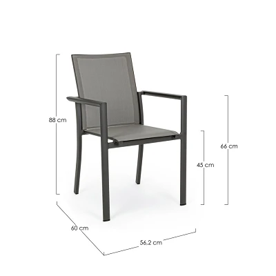 comprar SILLA CON REPOSABRAZOS | KONNOR ANTRACITA CX23 online de BIZZOTTO desde 176,42 €