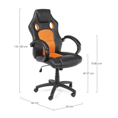 comprar SILLÓN OFICINA RACING NEGRO-NARANJA online de Yes desde 237,16 €