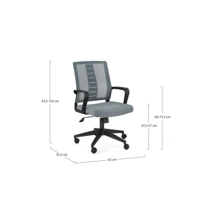 comprar SILLA OFICINA C-BR ROMAN GRIS OSCURO online de Yes desde 215,38 €