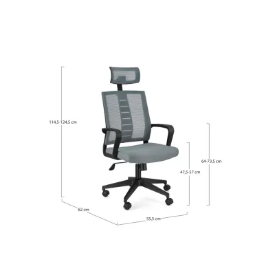 comprar SILLÓN OFICINA C-BR ROMAN GRIS OSCURO online de Yes desde 222,64 €