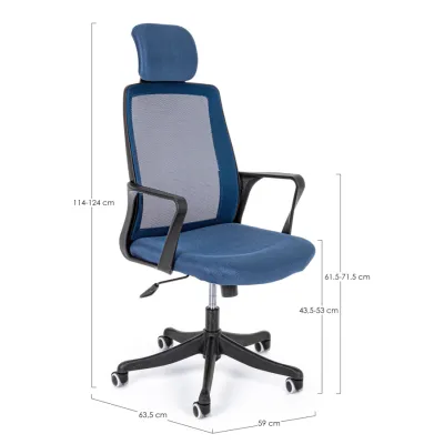 comprar SILLA OFICINA C-BR LAURENT AZUL OSC online de Yes desde 242,00 €