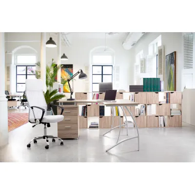 comprar SILLÓN OFICINA C-BRAZOS DAKAR BLANCO online de Yes desde 177,87 €