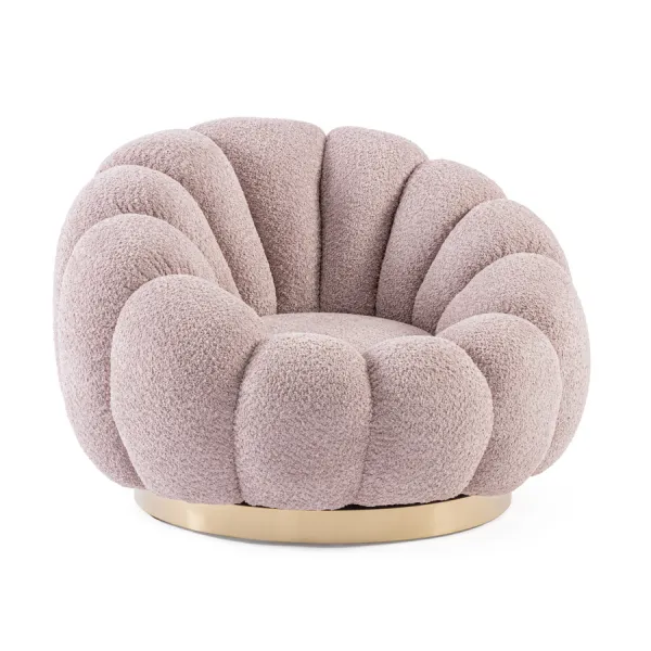 SILLÓN GIRATORIO FLOREL ROSA ANTIGUO