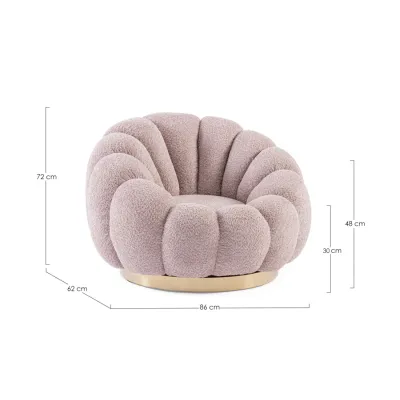 comprar SILLÓN GIRATORIO FLOREL ROSA ANTIGUO online de BIZZOTTO desde 627,39 €