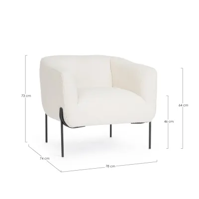 comprar SILLÓN CLAUDINE BLANCO BUCLÉ online de BIZZOTTO desde 534,82 €
